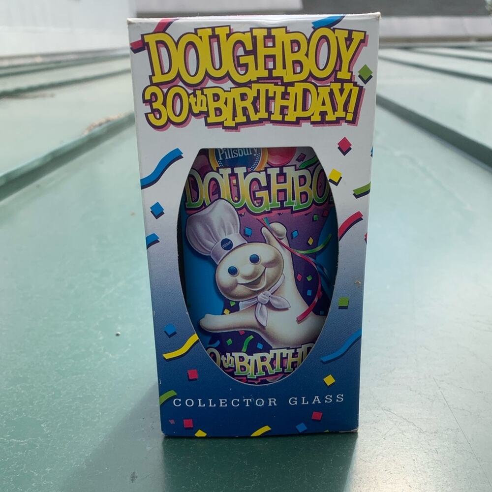 Pillsberry Doughboy 30th birthday glass collector cup in box
